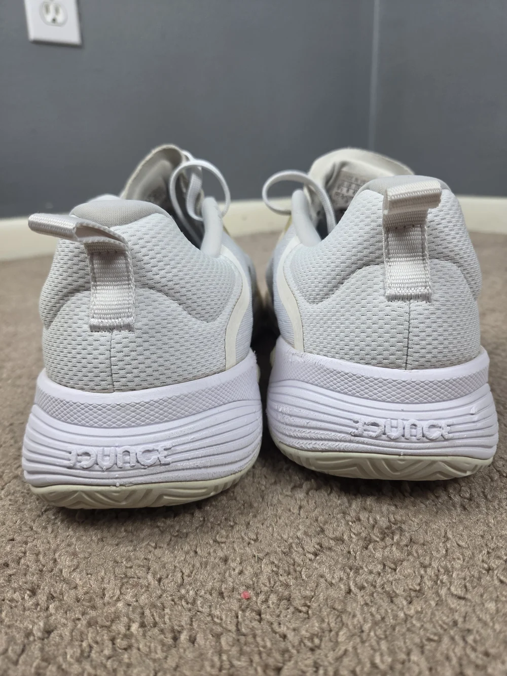 Adidas Barricade White Tennis Shoes with Silver Stripes